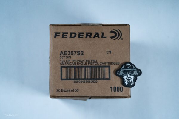 FED, 357 SIG, 125 GR., TRUNCATED FMJ, AMERICAN EAGLE PISTOL CARTRIDGES 1000 - Image 2