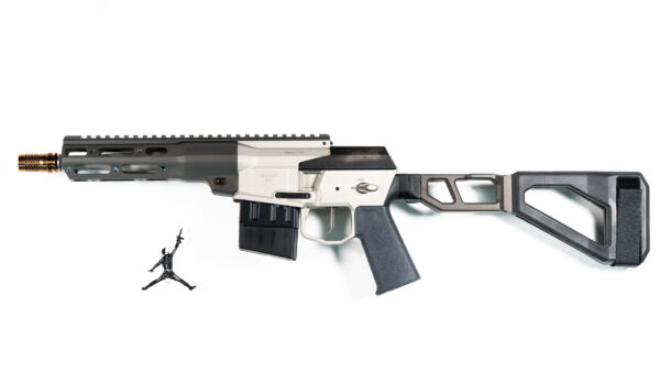 Q MINI FIX PISTOL 8" WITH FOLDING BRACE 300 BLK TAN-GREY - Image 2