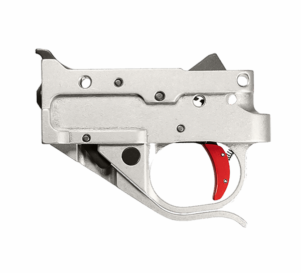 Timney Triggers 10222C16 Replacement Trigger  Single-Stage Curved Trigger with 2.75 lbs Draw Weight & Silver/Red Finish for Ruger 10/22