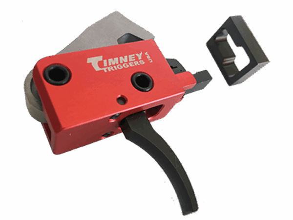 Timney Triggers 682 PCC Trigger  Two-Stage Curved Trigger with 2 lbs Draw Weight & Black/Red Finish for AR-Platform