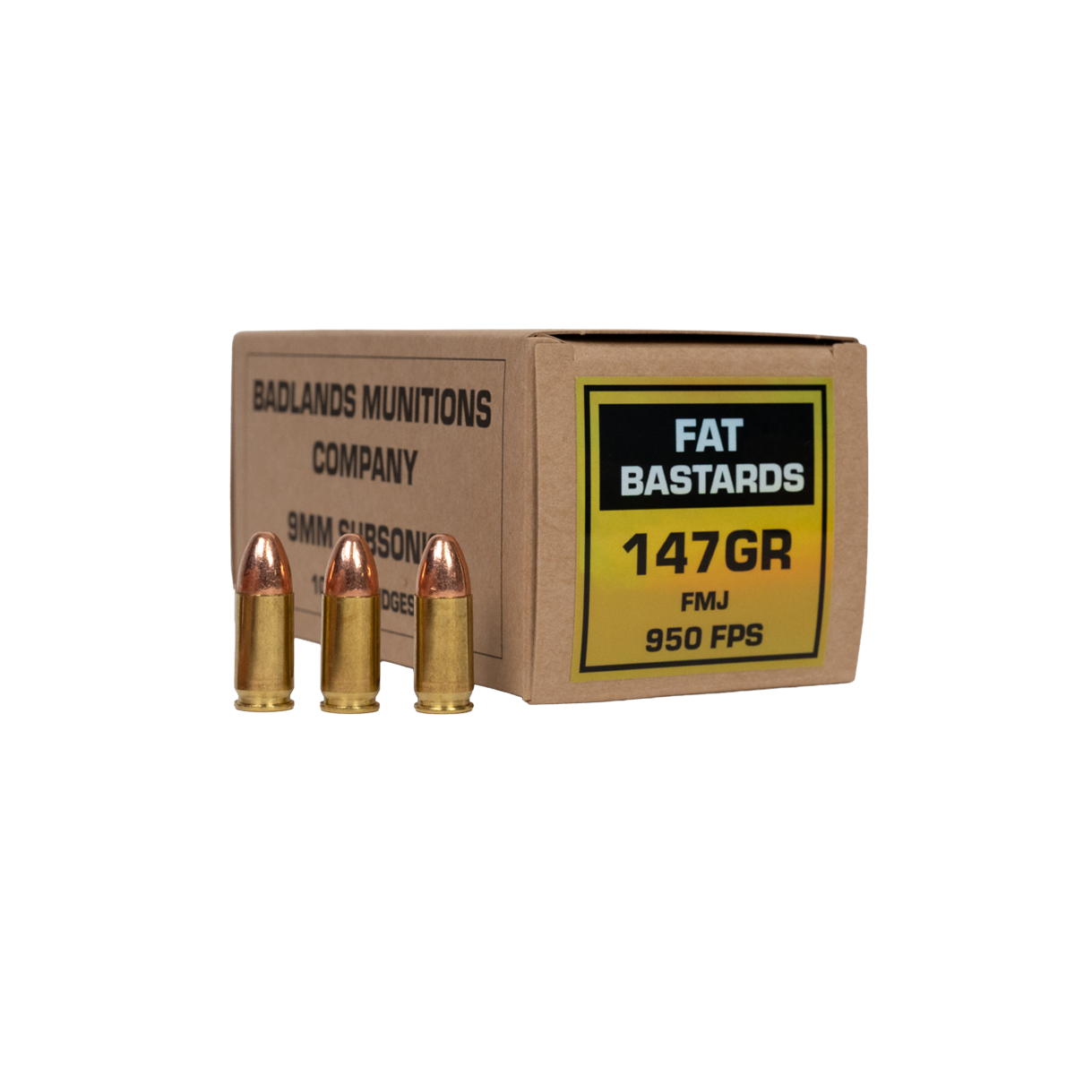 Badlands 9MM “FAT BASTARDS” 147GR FMJ (100RD BOX)