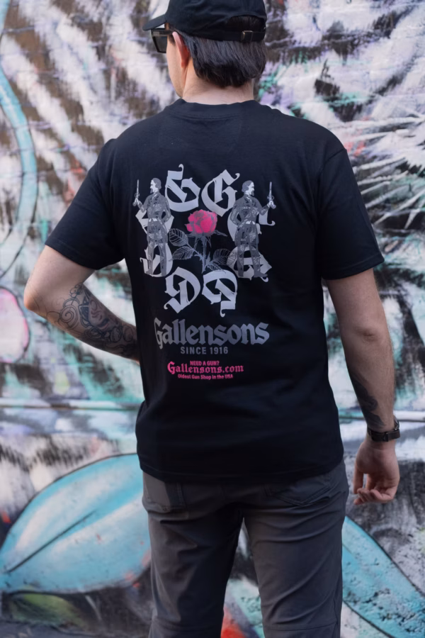 Gallensons embroidered Rose Shirt Black - Image 3