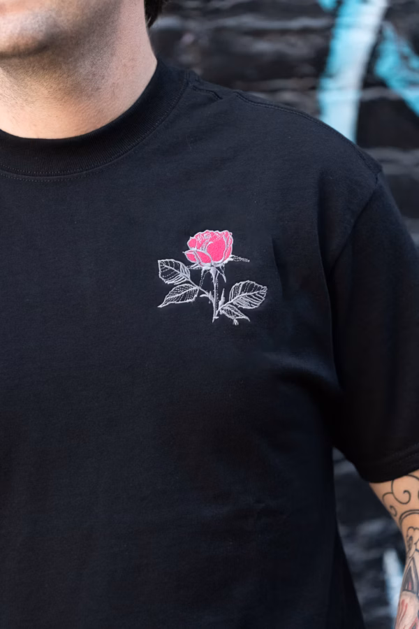 Gallensons embroidered Rose Shirt Black - Image 2
