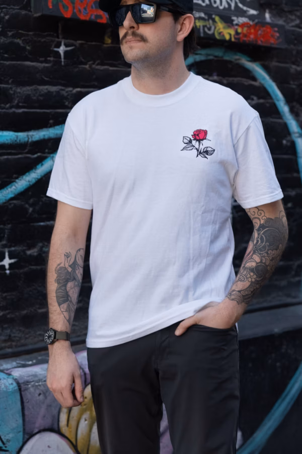 Gallensons embroidered Rose Shirt White