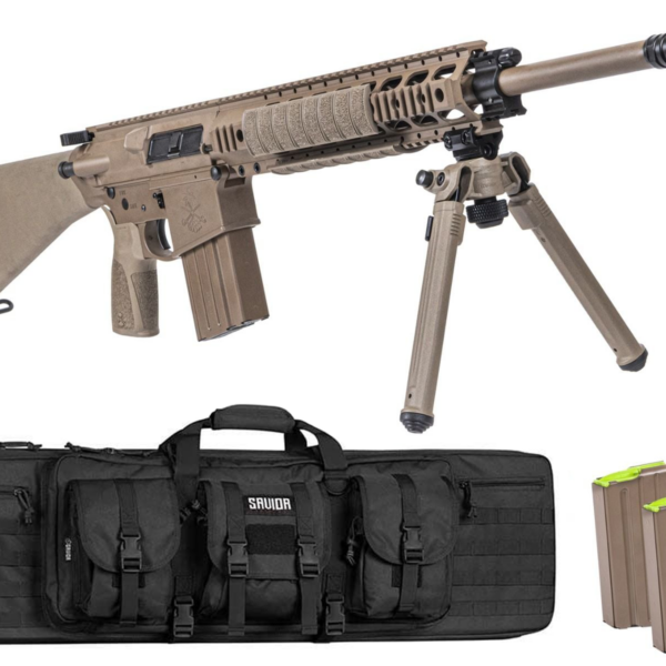 PSA Sabre-10 Forged 20" .308 Rifle w/ 12.5" Quad Rail, A1 Stock, Magpul Bi-Pod, 3 Mags - BLK Bag