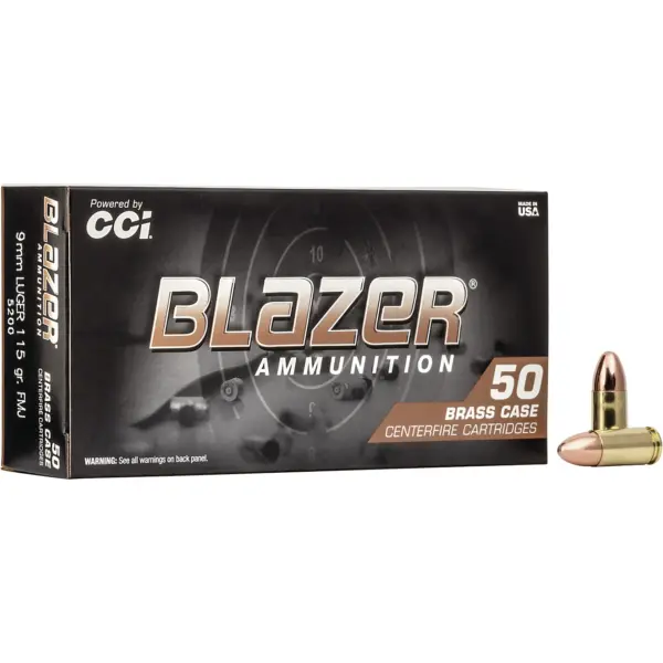 Blazer Brass 9mm Luger 115 GR. FMJ