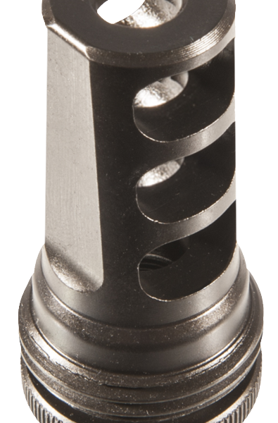 SilencerCo AC857 ASR Muzzle Brake Black Steel with 5/8″-24 tpi Threads for 338 Cal
