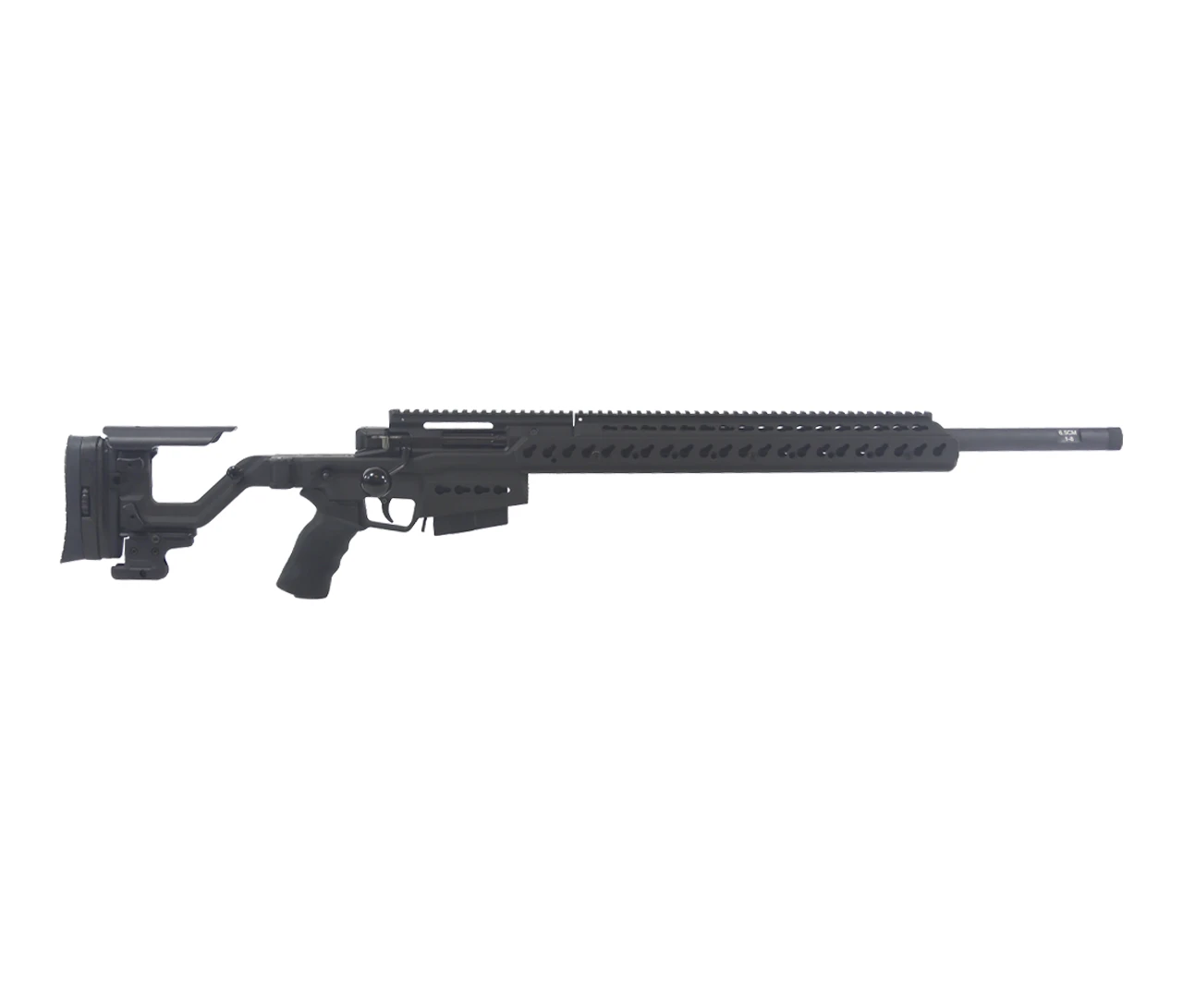 Accuracy International AT-XC bolt-action rifle, 6.5 Creedmoor, 24-inch barrel, folding stock, black